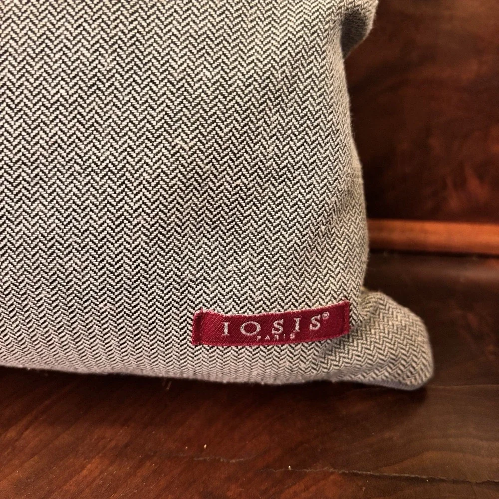IOSIS Paris Robin Birds Embroidered Throw Pillow 19x12 Farmhouse Cottage Nature
